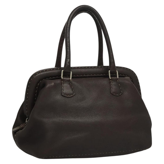 Fendi Selleria Frame Doctor Bag Leather, BROWN, LEATHER, Handbag