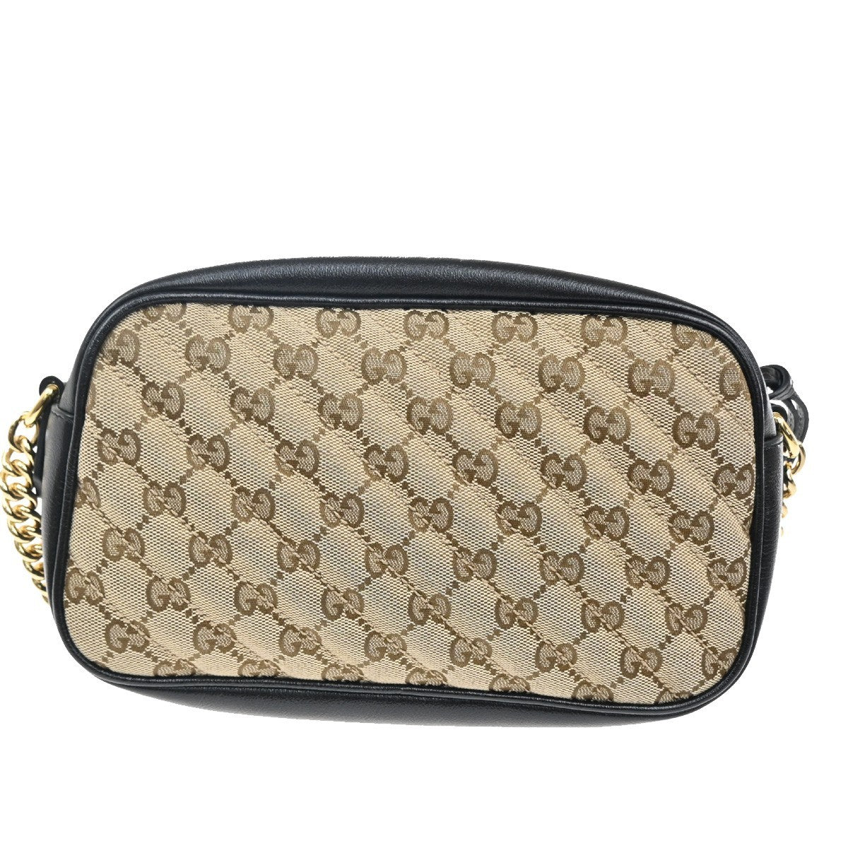 Gucci GG Marmont Shoulder Bag Diagonal Quilted GG Canvas with Leather, BROWN, CANVAS, Shoulder bag