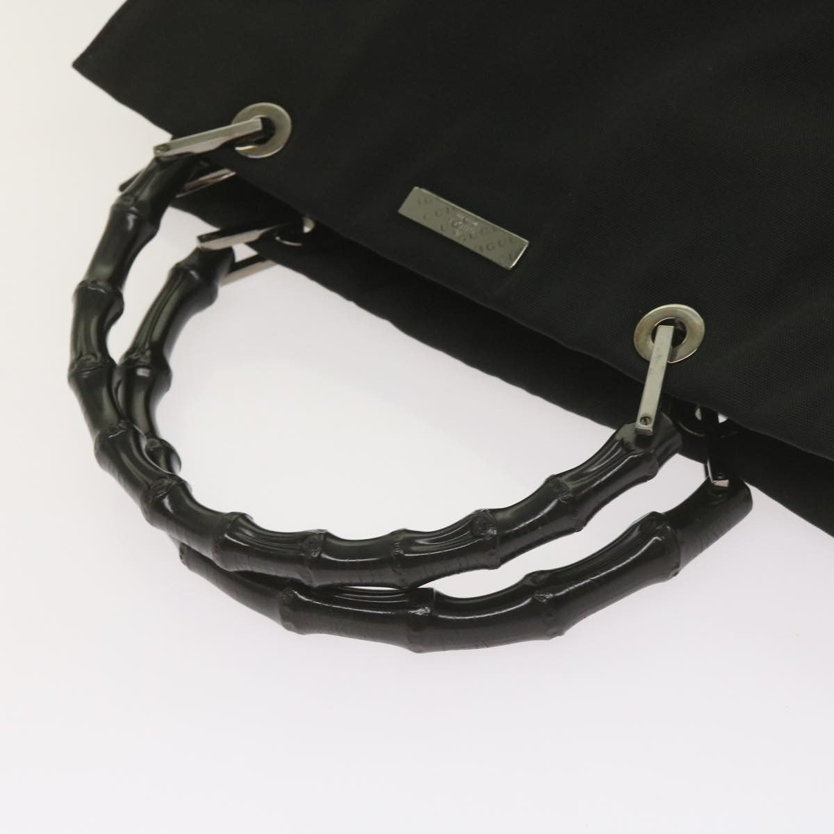 Gucci Bamboo Shopper Tote Canvas, BLACK, CANVAS, Tote bag