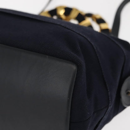 Salvatore Ferragamo Vala Handbag Canvas, NAVY, CANVAS, Handbag