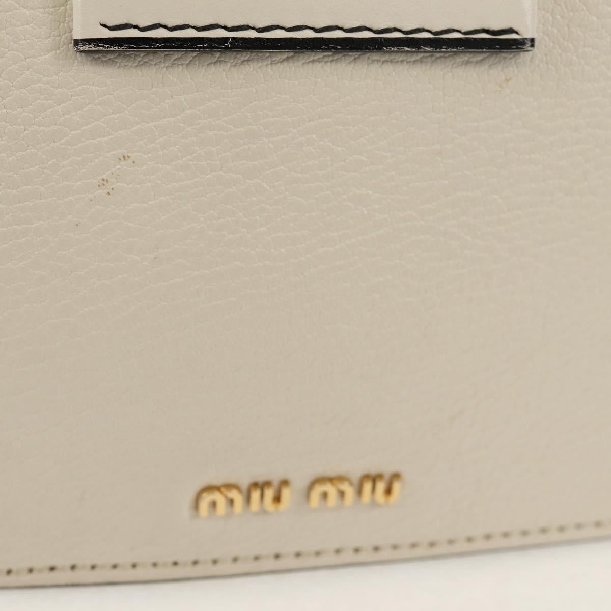 Miu Miu Madras Crystal Buckle Shoulder Bag Leather, WHITE, LEATHER, Shoulder bag