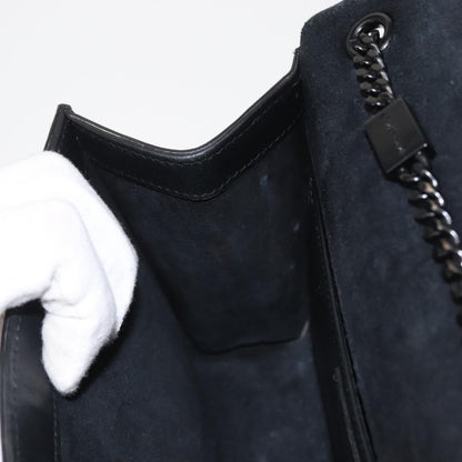 Saint Laurent Classic Monogram Tassel Crossbody Bag Suede, BLACK, SUEDE, Shoulder bag