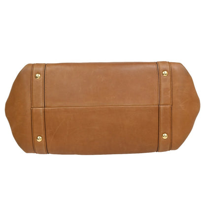 Salvatore Ferragamo Suzanna Satchel Smooth Leather, BROWN, LEATHER, Handbag