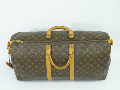 Louis Vuitton Keepall Bandouliere Bag Monogram Canvas, BROWN, CANVAS, Travel bag