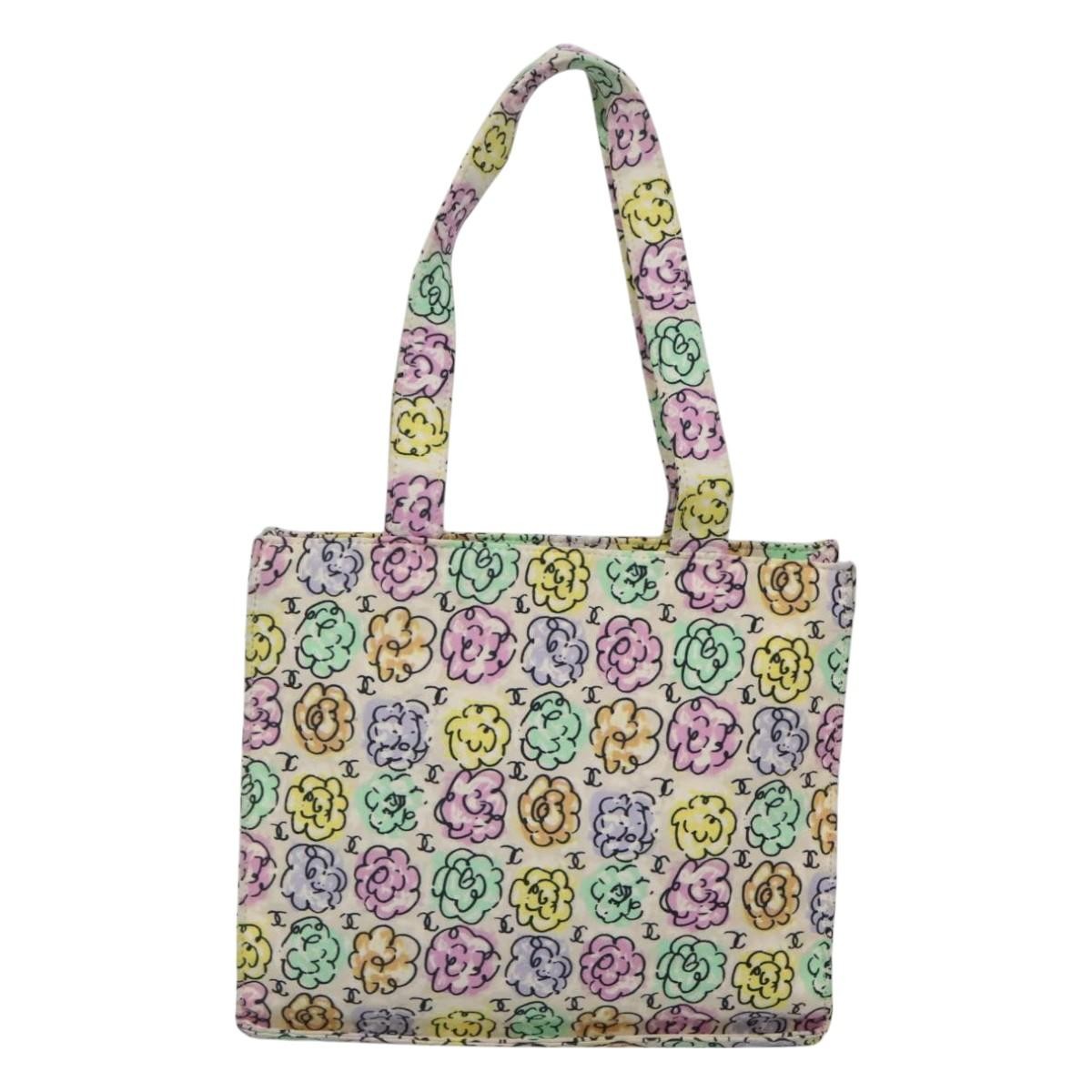 Chanel Vintage Camellia Tote Printed Nylon, MULTICOLOUR, NYLON, Tote bag