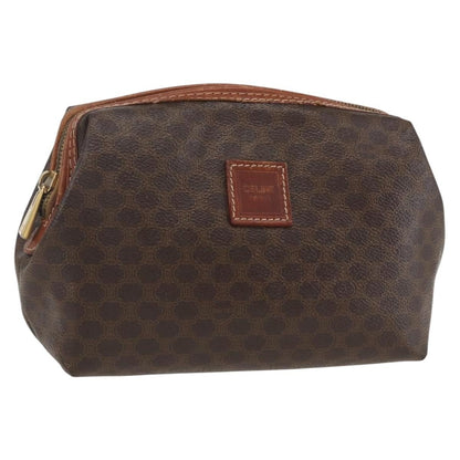 Celine Macadam Pochette Canvas and Leather, BROWN, CANVAS, Clutche & pouche