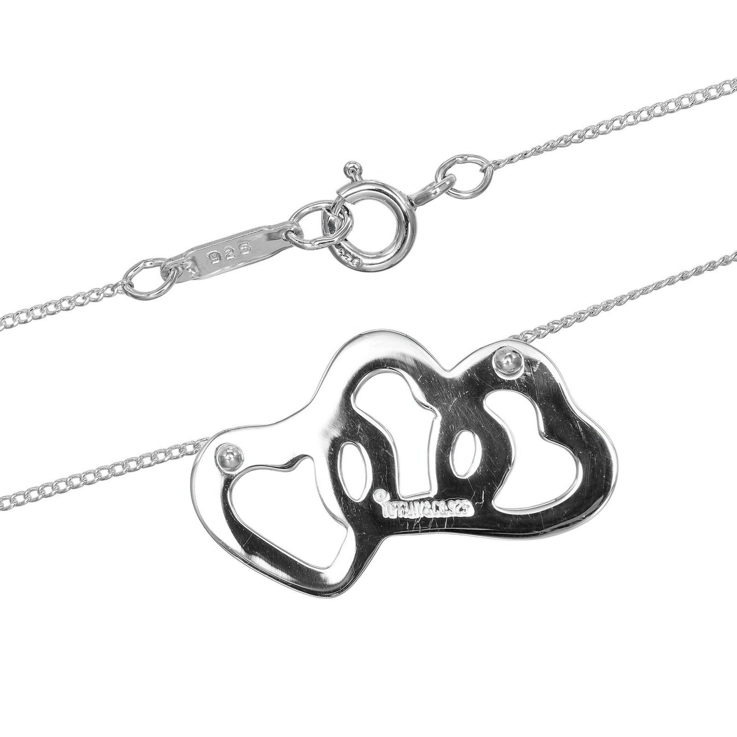 Tiffany & Co. Triple Heart Pendant Necklace Sterling Silver, SILVER, SILVER, Necklace