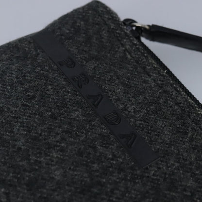 Prada Sport pouch Wool, BLACK, WOOL, Clutche & pouche