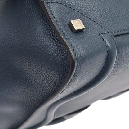Celine Luggage Bag Grainy Leather, Navy, Leather, Handbag
