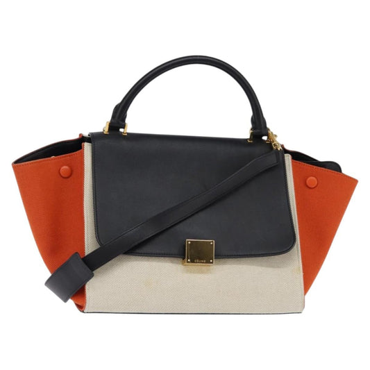 Celine Trapeze Bag Canvas with Leather, MULTICOLOUR, CANVAS, Handbag