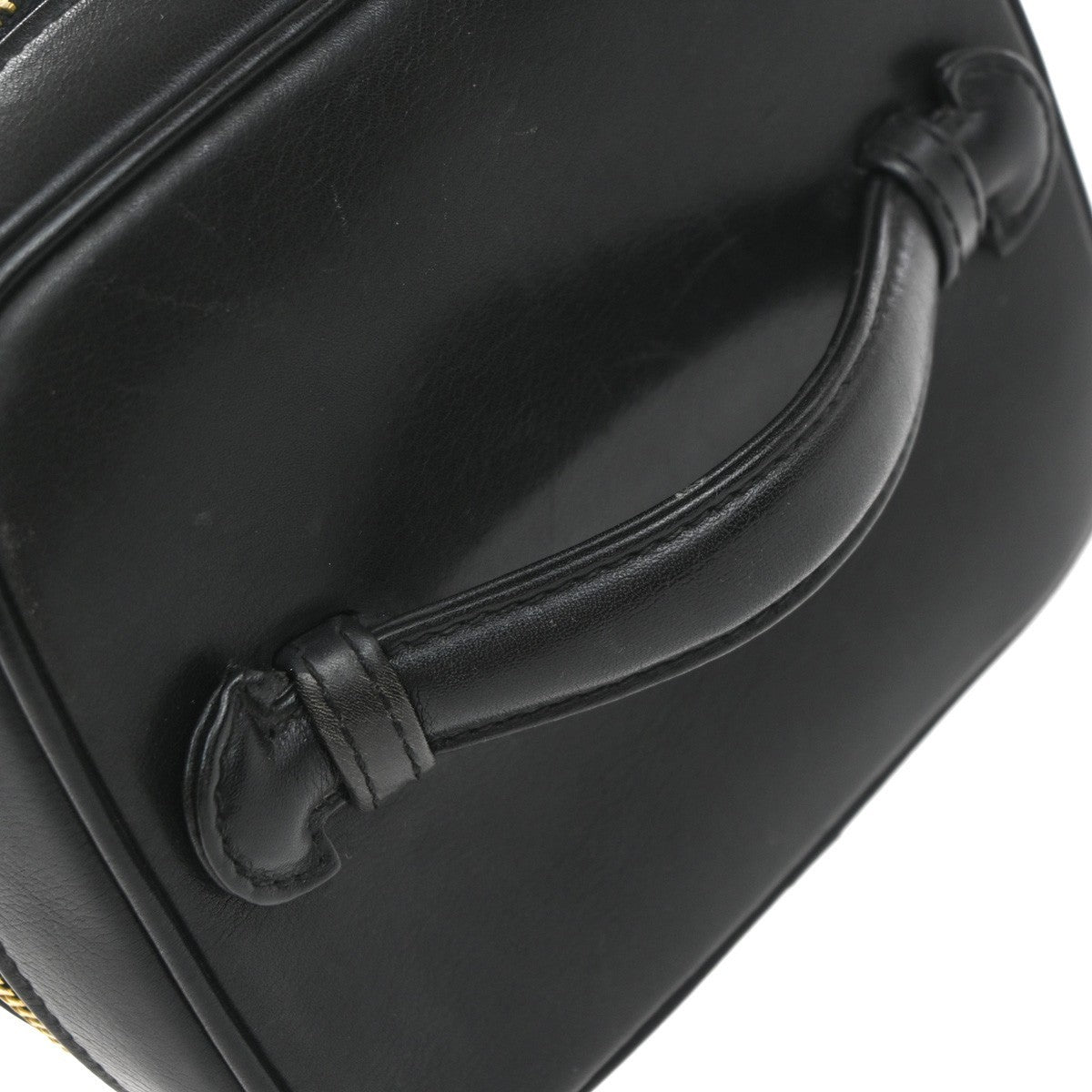 Chanel Vintage Cosmetic Case Quilted Lambskin, Black, Leather, Handbag