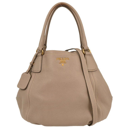 Prada Vintage Handbag Leather, GRAY, LEATHER, Handbag