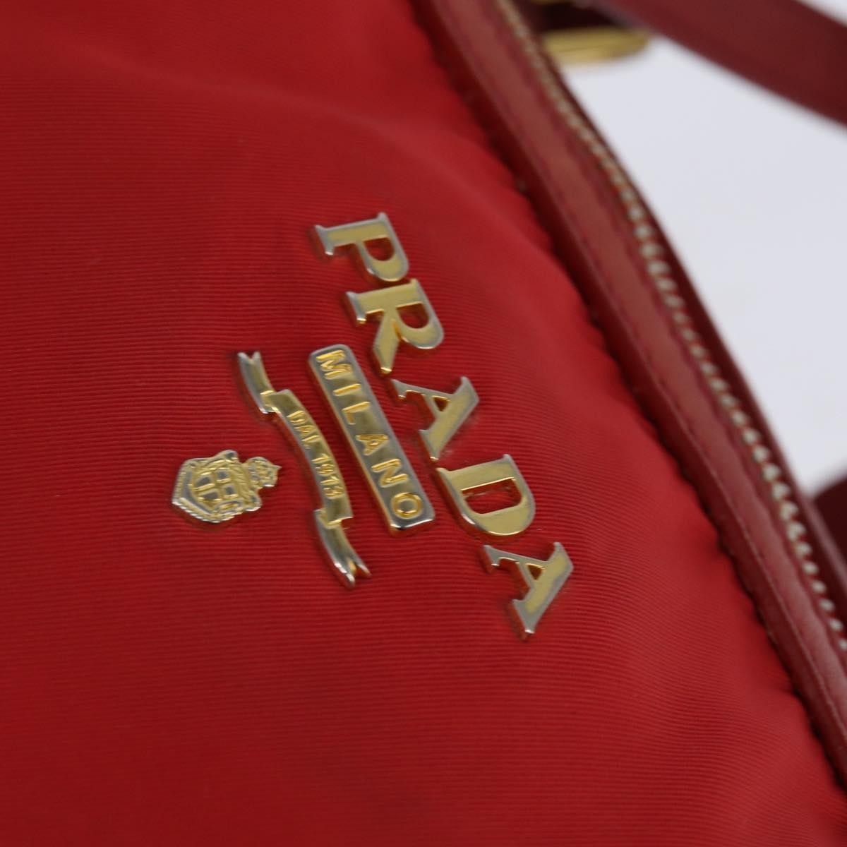 Prada Convertible Logo Tote Tessuto and Leather, RED, NYLON, Tote bag