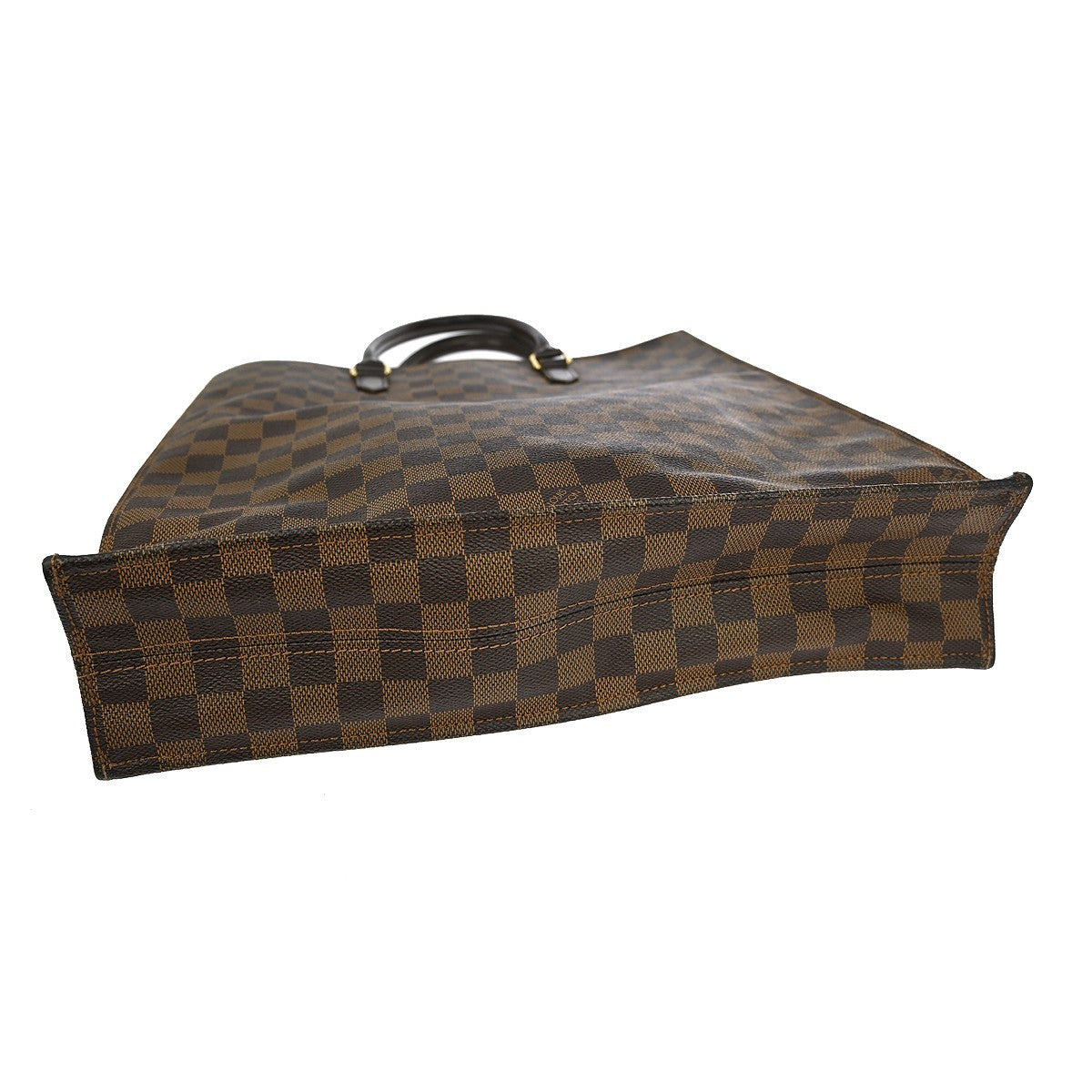 Louis Vuitton Sac Plat Bag Damier, BROWN, CANVAS, Tote bag