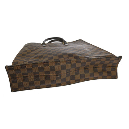 Louis Vuitton Sac Plat Bag Damier, BROWN, CANVAS, Tote bag