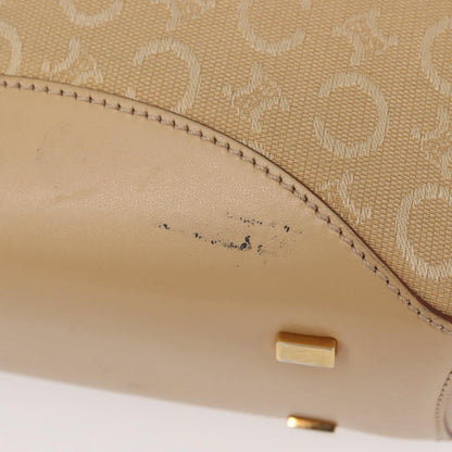 Celine Macadam Shoulder Bag Canvas, BEIGE, CANVAS, Shoulder bag