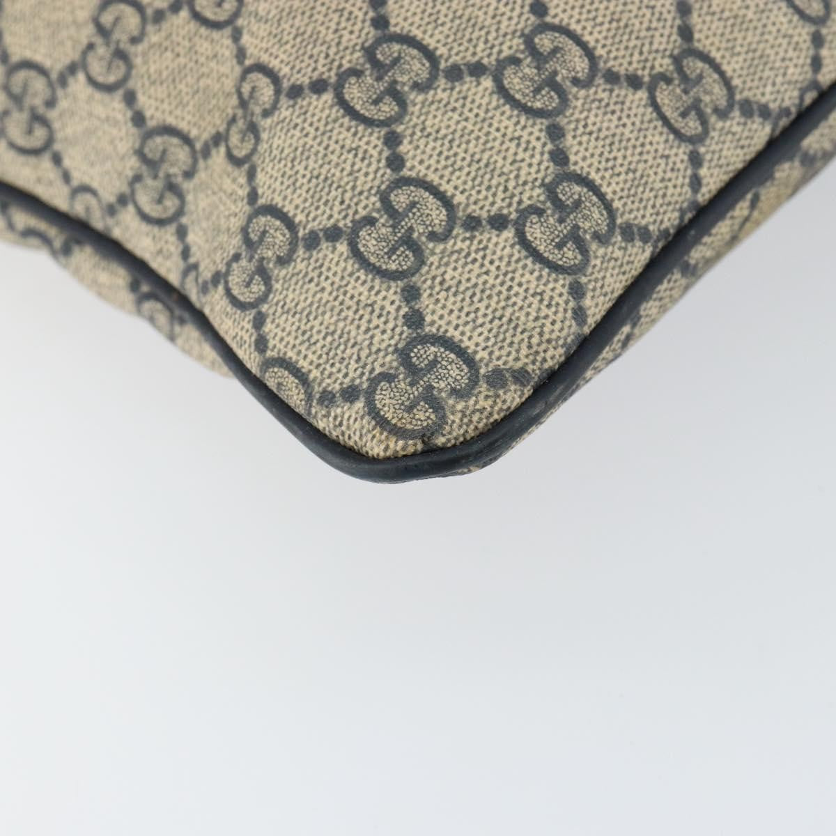 Gucci Zip Top Messenger Bag GG Coated Canvas, NAVY, PVC, Shoulder bag