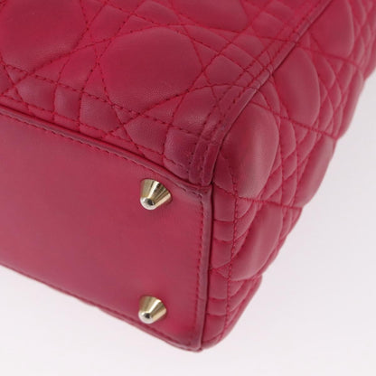 Christian Dior Lady Dior Bag Cannage Quilt Lambskin, PINK, LEATHER, Handbag