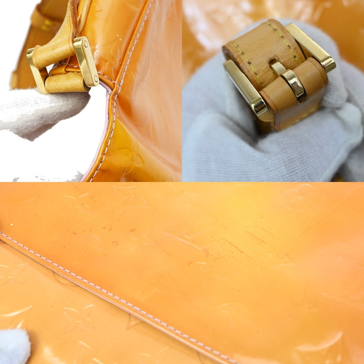 Louis Vuitton Thompson Street Handbag Monogram Vernis, YELLOW, PATENT_LEATHER, Shoulder bag