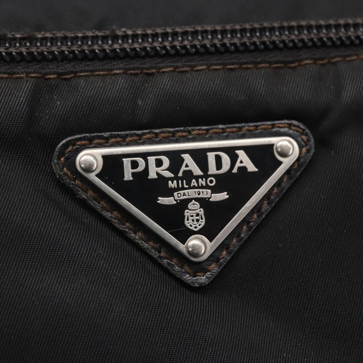 Prada Front Pocket Messenger Bag Tessuto, BLACK, NYLON, Shoulder bag