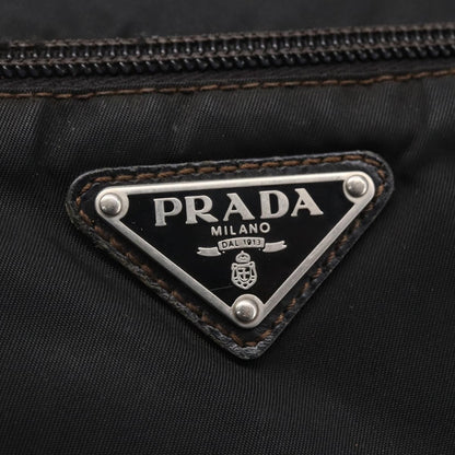 Prada Front Pocket Messenger Bag Tessuto, BLACK, NYLON, Shoulder bag