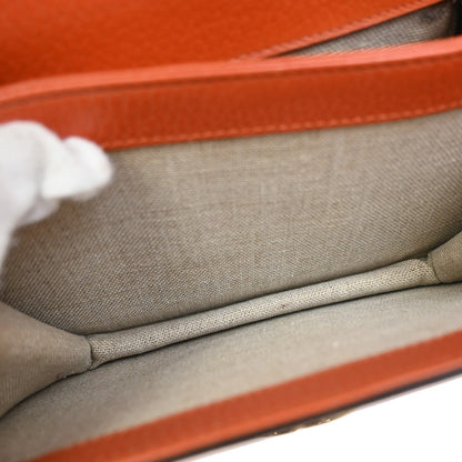 Gucci Interlocking Shoulder Bag Leather, ORANGE, LEATHER, Shoulder bag