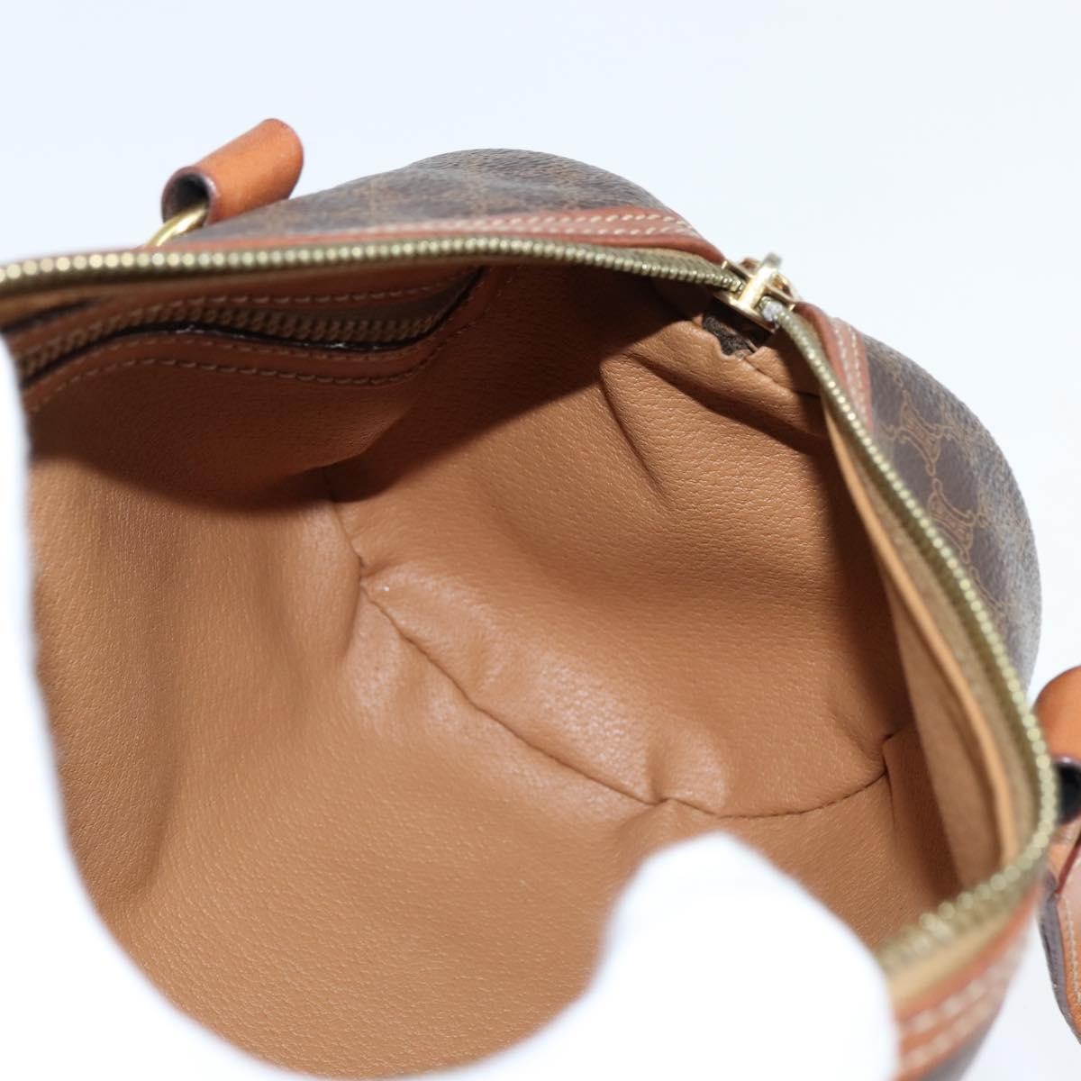 Celine Vintage Macadam Shoulder Bag Canvas and Leather, BROWN, CANVAS, Shoulder bag