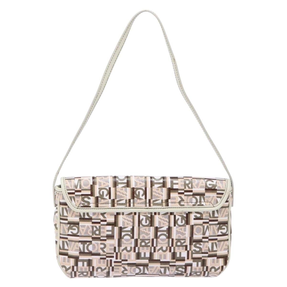 Salvatore Ferragamo Vintage clutch Bag Canvas, BEIGE, CANVAS, Clutche & pouche