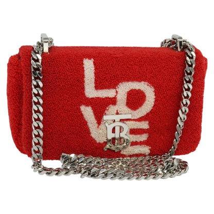 Burberry Lola Shoulder Bag Pile, RED, COTTON, Shoulder bag