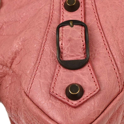 Balenciaga City Classic Studs Bag Leather, PINK, LEATHER, Handbag