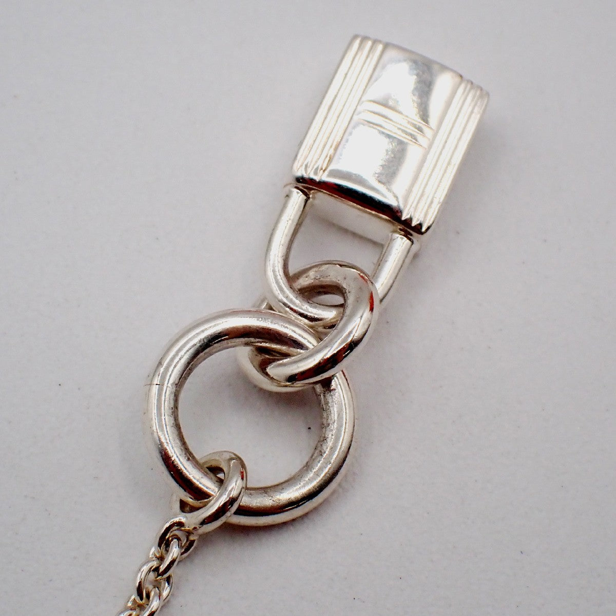 Hermes Cadenas Kelly Pendant Necklace Sterling Silver, SILVER, SILVER, Necklace