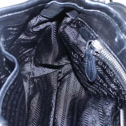 Prada Pushlock Shoulder Bag Leather, BLACK, LEATHER, Shoulder bag