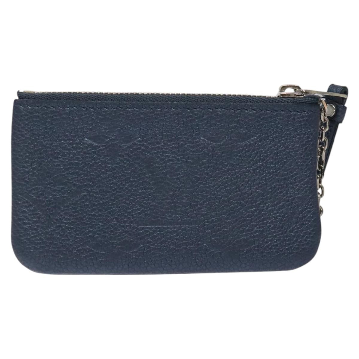 Louis Vuitton Pochette Clés Monogram Empreinte, NAVY, LEATHER, Wallets