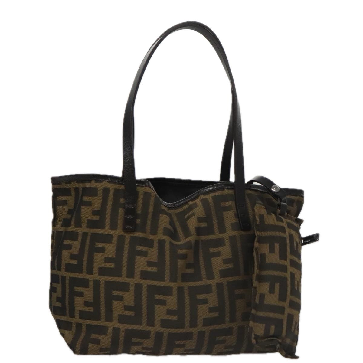 Fendi Roll Tote Zucca Canvas, BROWN, CANVAS, Tote bag