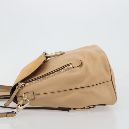 Chloe Faye Backpack Suede with Applique, Beige, Leather, Backpack