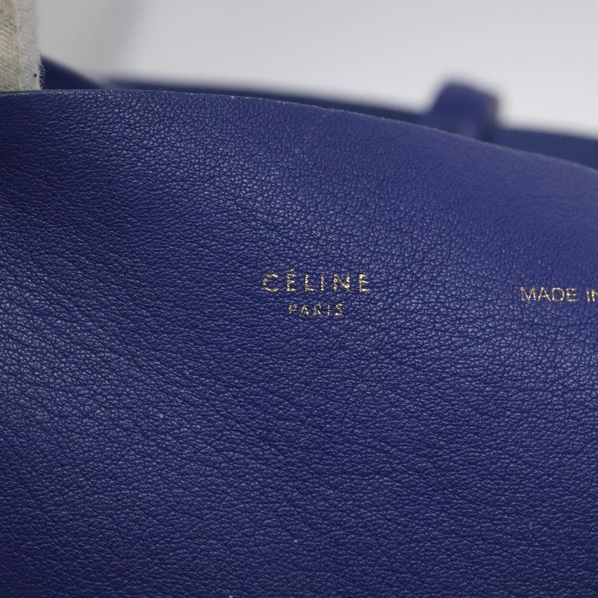 Celine Horizontal Bi-Cabas Tote Leather, BLUE, LEATHER, Tote bag