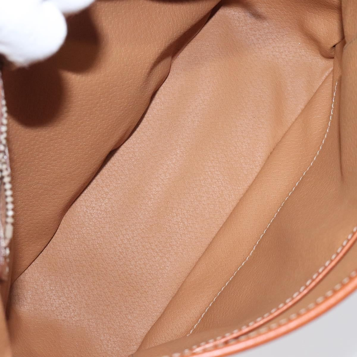 Celine Macadam Handbag Macadam with leather, BROWN, CANVAS, Handbag