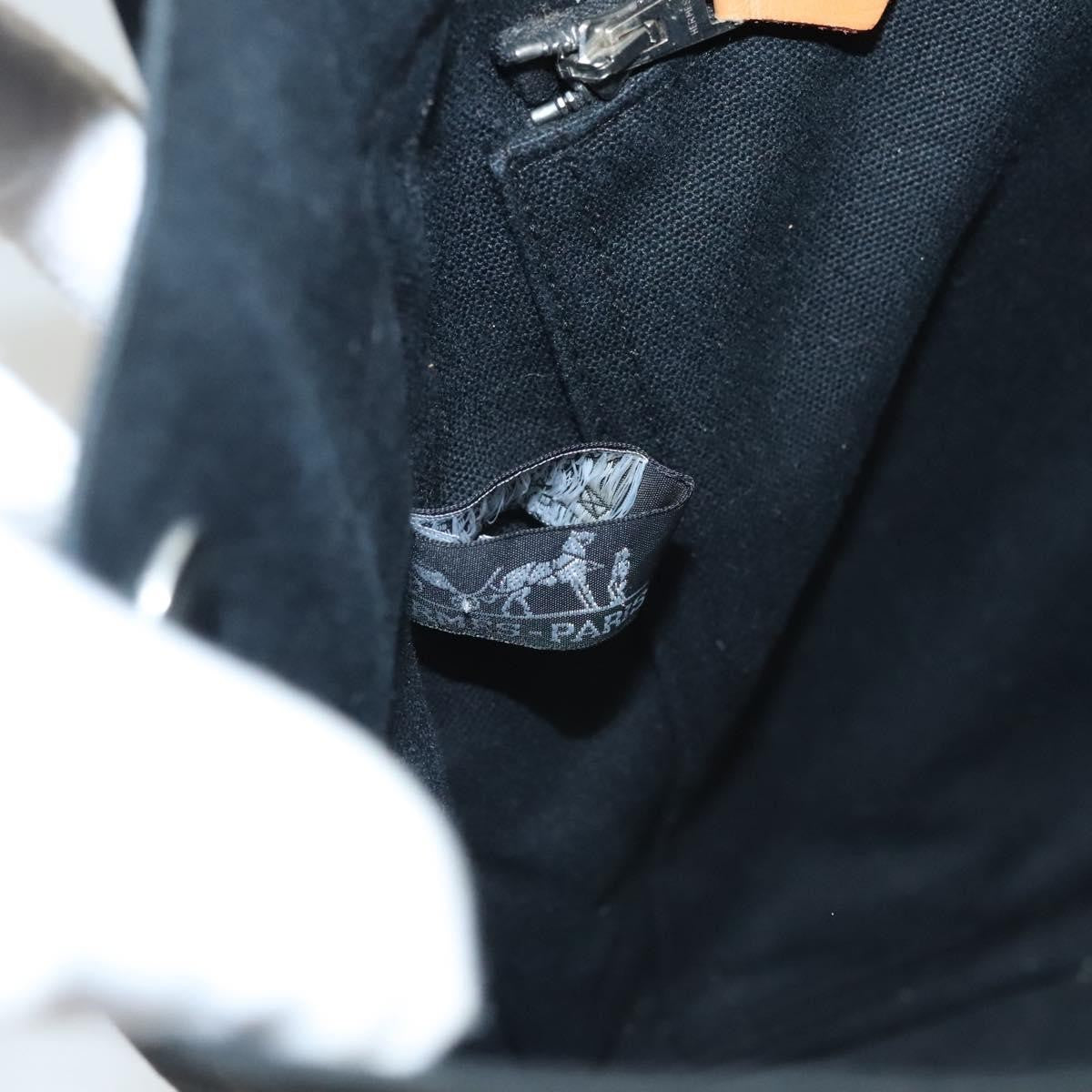 Hermes Fourre Tout Tote Canvas, BLACK, CANVAS, Tote bag