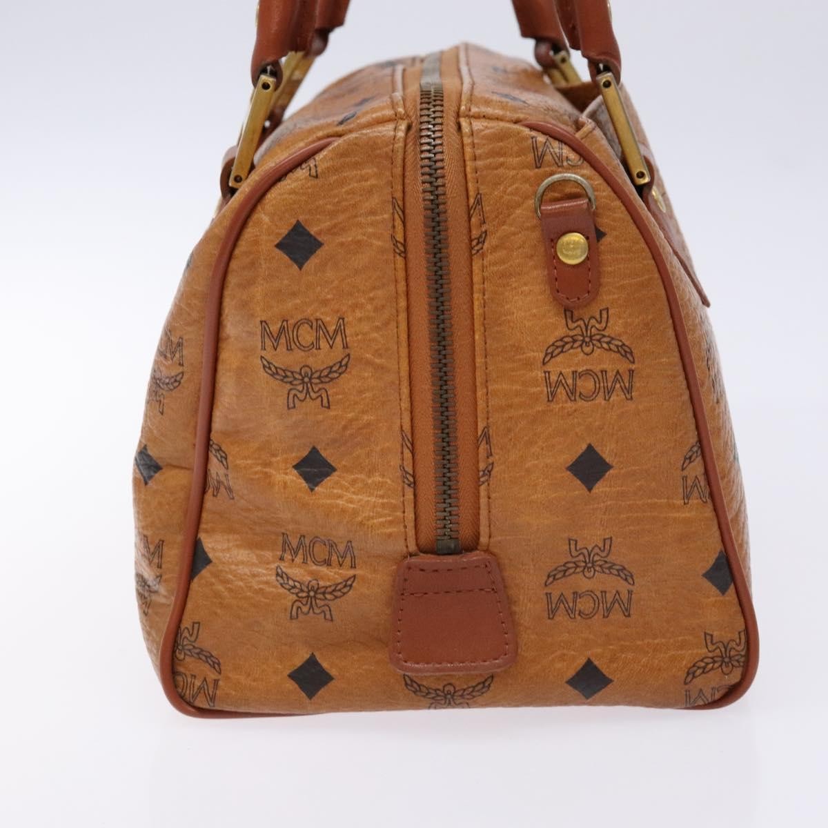 MCM Visetos logogramme Handbag Canvas and Leather, BROWN, PVC, Handbag