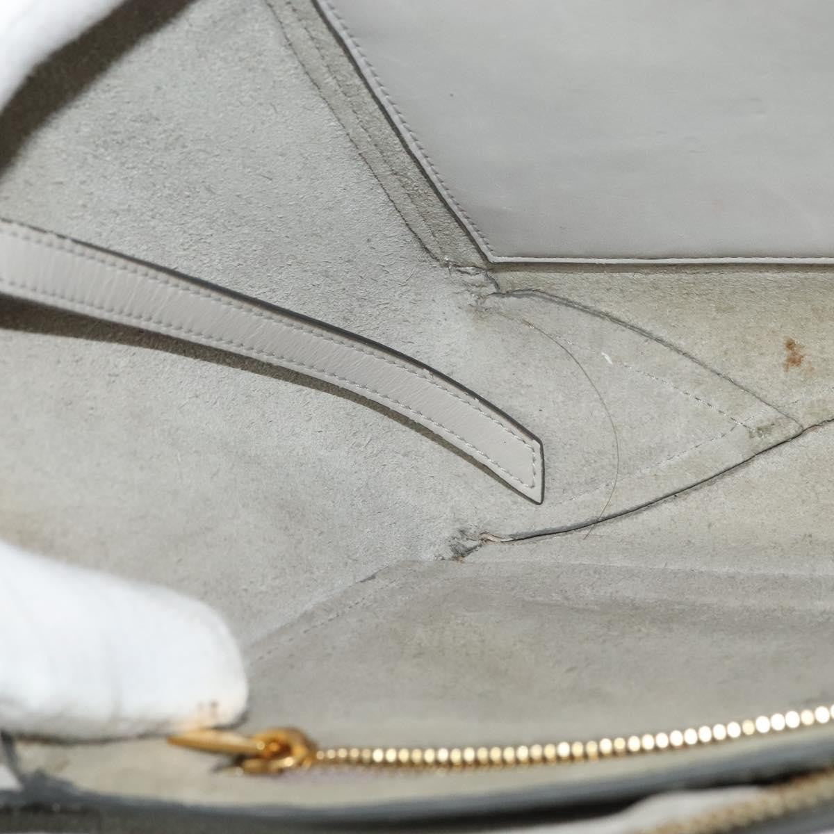 Celine Tri-Fold Clutch on Chain Smooth Leather, GRAY, LEATHER, Shoulder bag