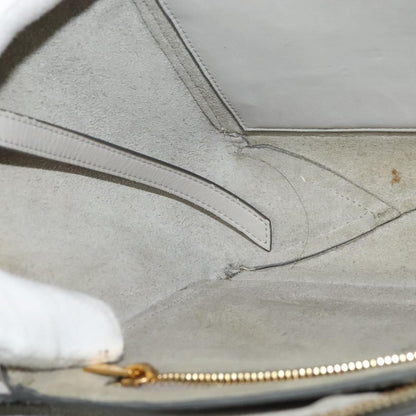 Celine Tri-Fold Clutch on Chain Smooth Leather, GRAY, LEATHER, Shoulder bag