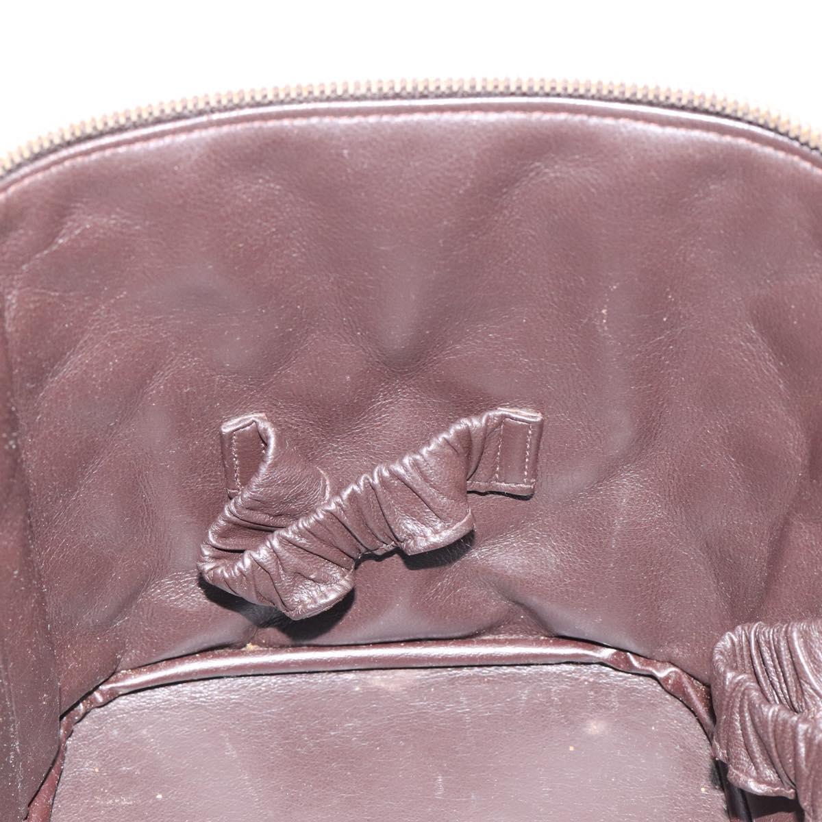 Chanel Vanity pouch Leather, BROWN, LEATHER, Toiletry Case