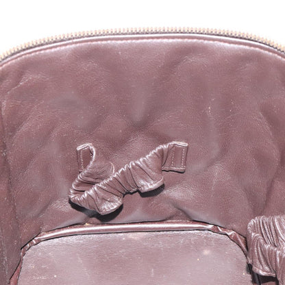 Chanel Vanity pouch Leather, BROWN, LEATHER, Toiletry Case