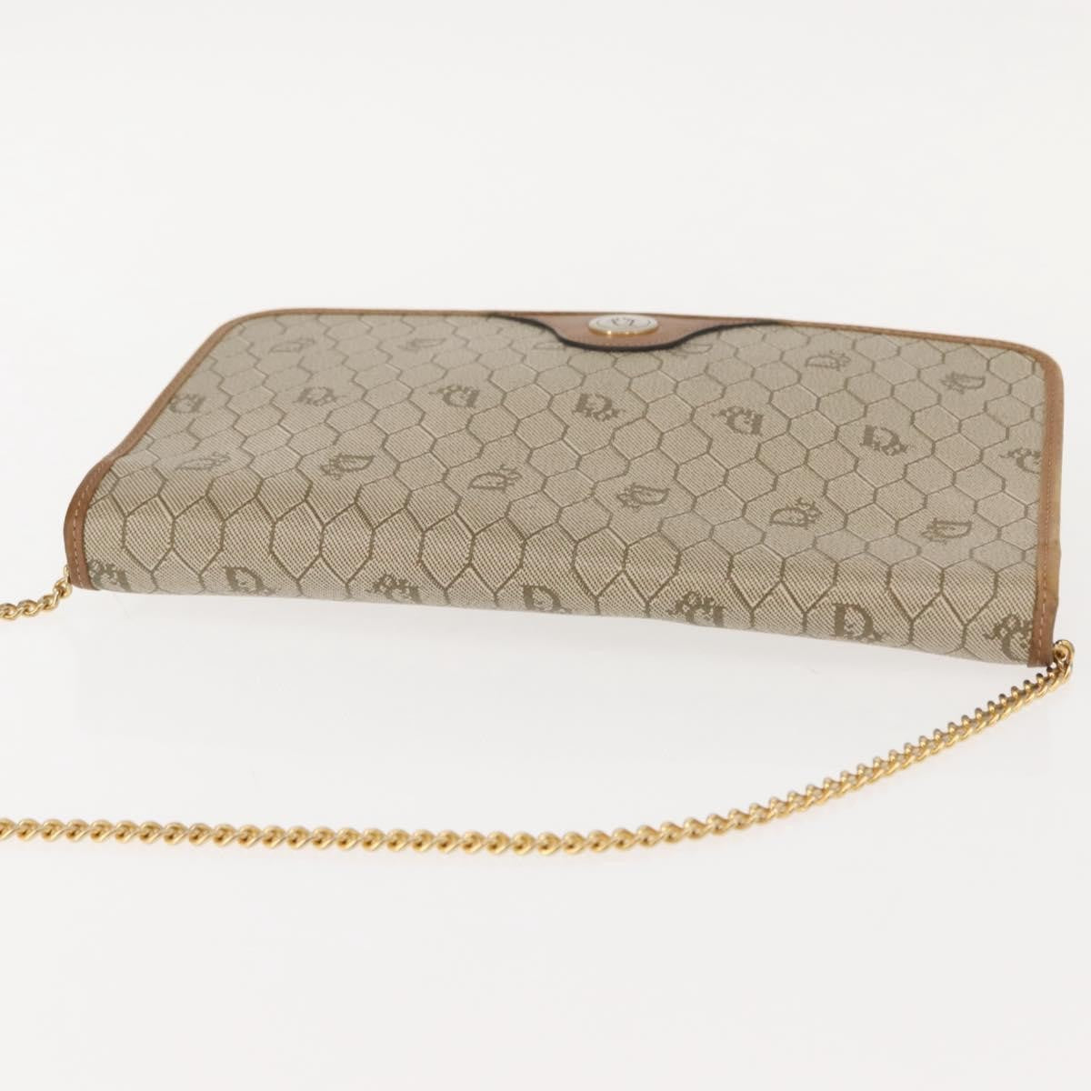 Christian Dior Vintage Honeycomb chain Canvas, BEIGE, CANVAS, Shoulder bag