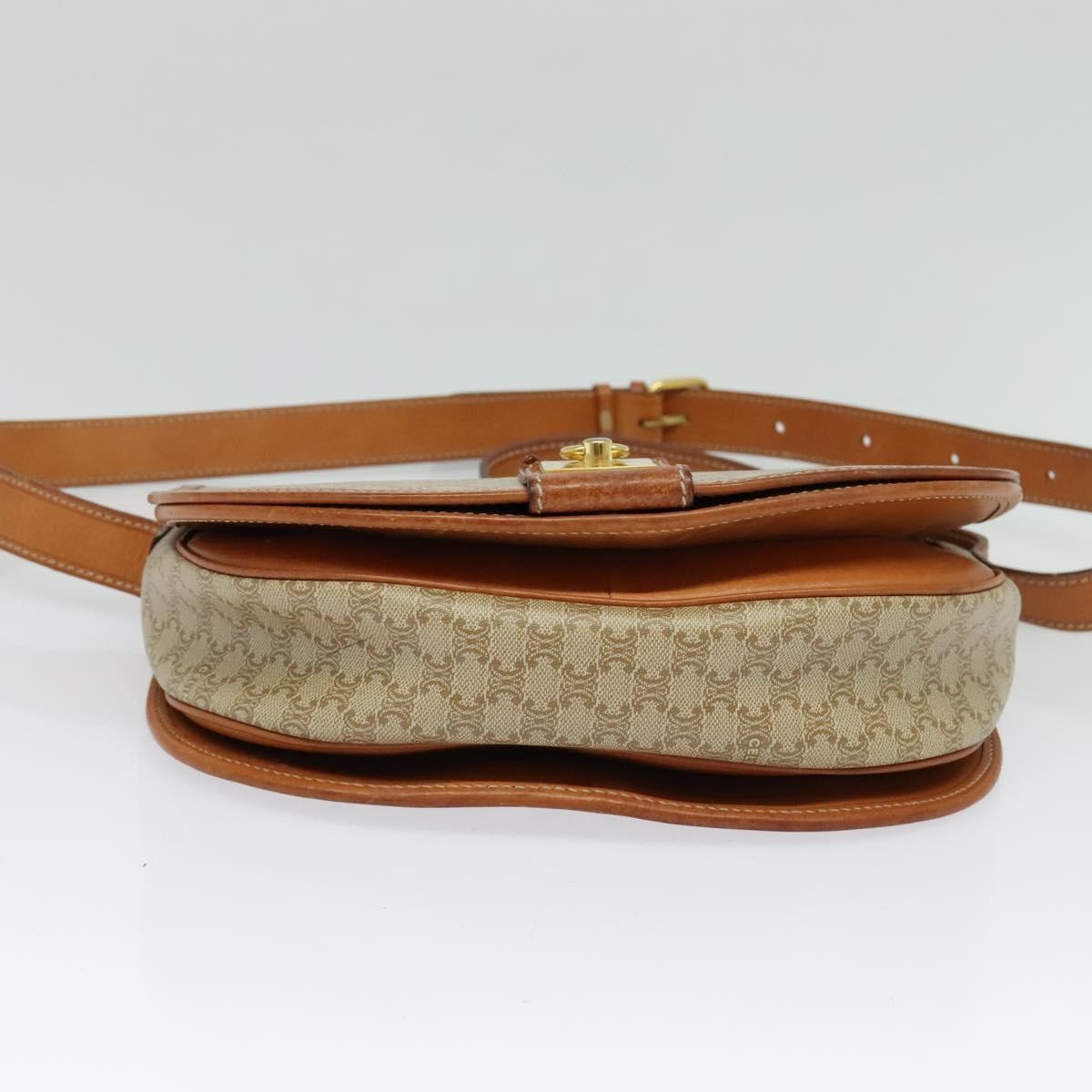 Celine Macadam Shoulder Bag PVC Leather, BEIGE, CANVAS, Shoulder bag