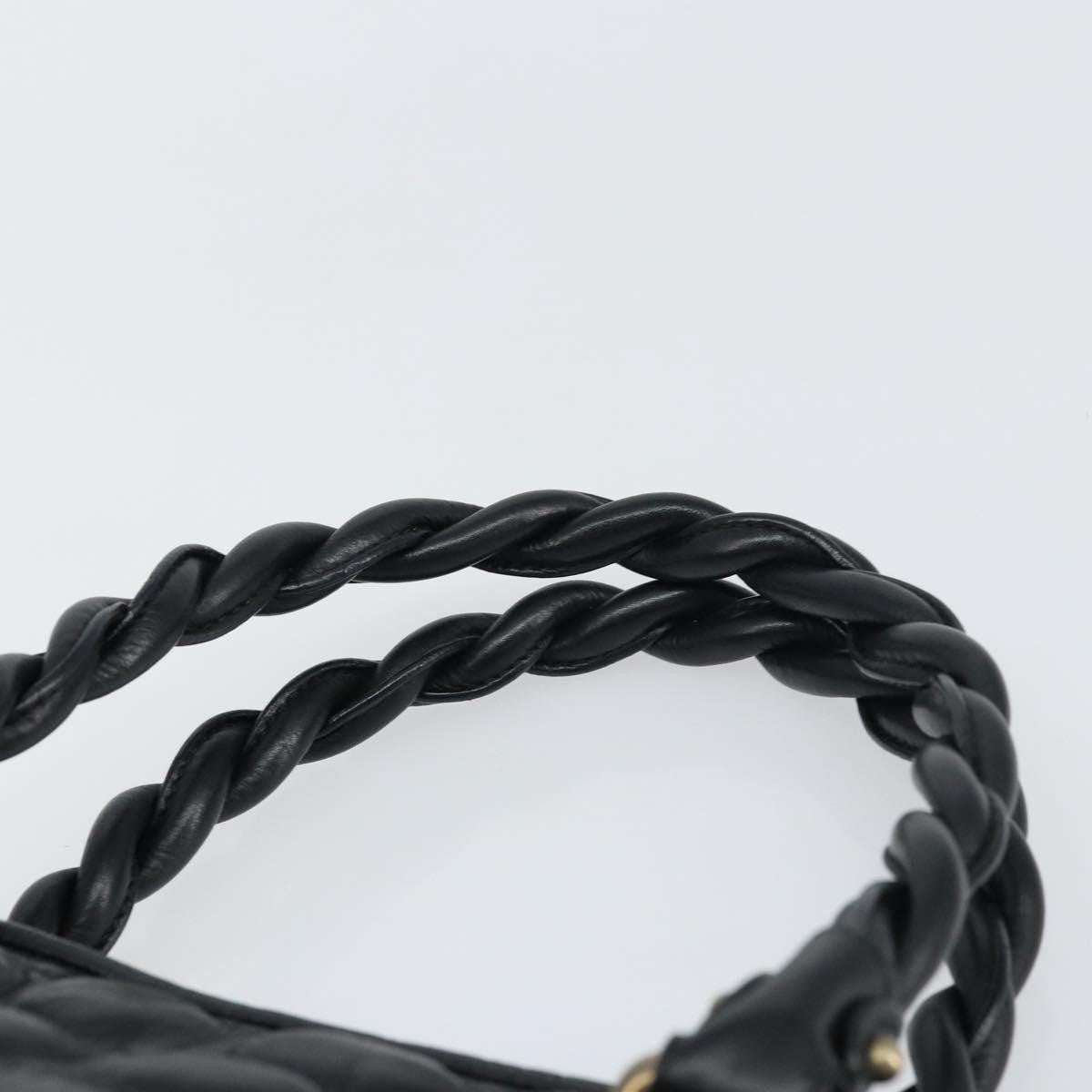 Salvatore Ferragamo Gancini handbag Leather, BLACK, LEATHER, Handbag