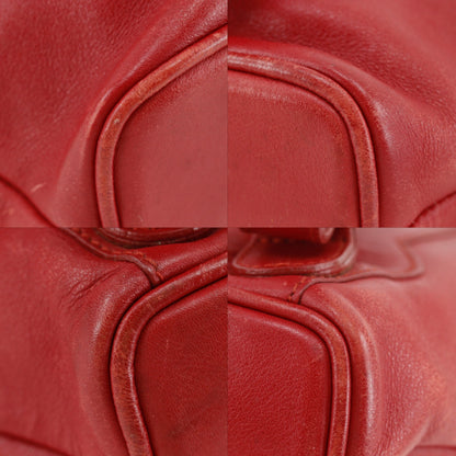 Gucci Vintage Bamboo Backpack Leather, Red, Leather, Backpack