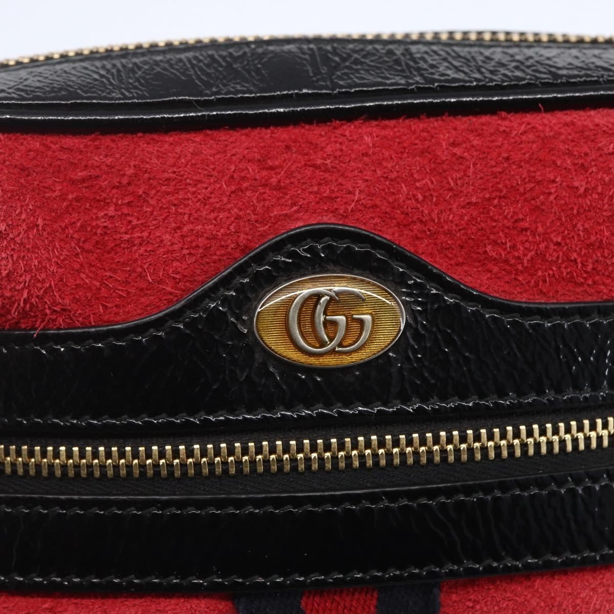 Gucci Ophidia Shoulder Bag Suede, RED, SUEDE, Shoulder bag