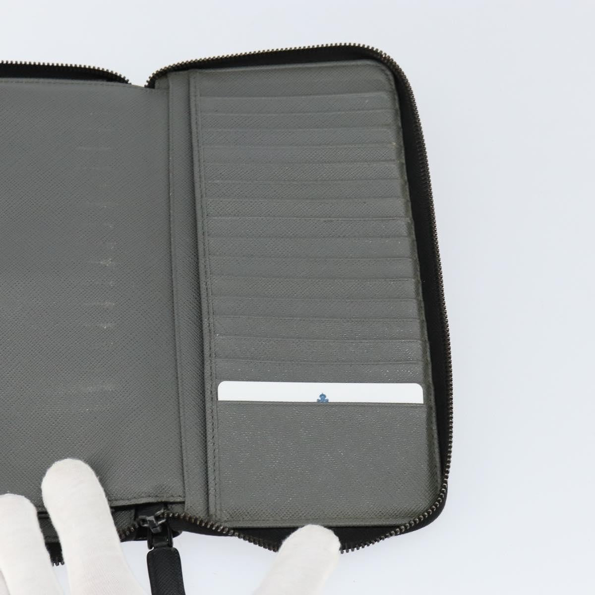 Prada Saffiano Wallet Leather, BLACK, LEATHER, Wallets