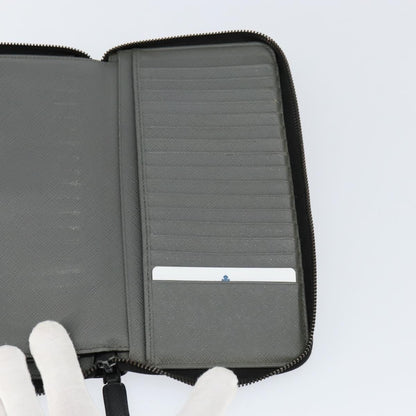 Prada Saffiano Wallet Leather, BLACK, LEATHER, Wallets